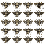 20Pcs Zinc Alloy Bees Decorative Rivets, for Purse, Bags, Leather Crafts Decoration, Antique Bronze, 26x37x6mm(FIND-PH0062-14AB)