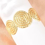 Brass Cuff Bangles for Women, Spiral, Cadmium Free & Lead Free, Long-Lasting Plated, Rack Plating, Real 18K Gold Plated, Inner Diameter: 2.24x2.09 inch(5.7x5.3cm)(BJEW-P397-02G)