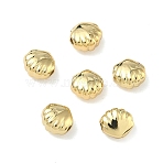 Shell Shape Brass Beads, Cadmium Free & Lead Free, Long-Lasting Plated, Rack Plating, Real 18K Gold Plated, 6x7x4mm, Hole: 1.4mm(KK-G555-04G)