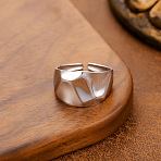 304 Stainless Steel Cuff Open Rings, Nuggets, Stainless Steel Color, 20mm(WGE5D41-02)