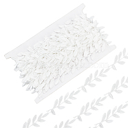 15 Yards Polyester Leaf Lace Trim, Leaf Ribbon for Gift Wrapping, Garment Decoration, White, 1 inch(25mm)(DIY-WH0430-108)