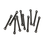 304 Stainless Steel Links, Bar Connector Charms, Black, 20x2.5x1.5mm, Hole: 1.4mm(STAS-Q323-05B-EB)