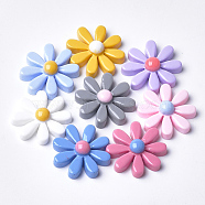 Resin Cabochons, Flower, Mixed Color, 17~18x5~6mm(X-CRES-Q206-16C-M)