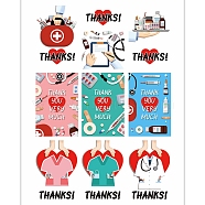 Thanks Theme Cards, for Thanksgiving Medical Worker, Rectangle, Mixed Color, 10x15cm, 9pcs/set(DIY-WH0205-010)