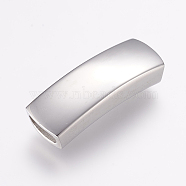 304 Stainless Steel Magnetic Clasps, Smooth Surface, Rectangle, Stainless Steel Color, 41x14x9mm, Hole: 5x11mm(STAS-G136-01P)