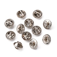 Iron Lapel Pin Backs, Tie Tack Pin, Brooch Findings, Platinum, Tray: 4.5mm, 12mm, Pin: 1mm(IFIN-R214-02P)