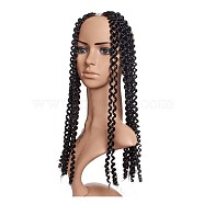 Water Wave Synthetic Braids, Long Curly Dreadlock Extensions, Low Temperature Heat Resistant Fiber, Black, 18 inch(45.7cm)(OHAR-G005-16A)