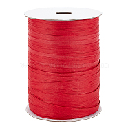 Flat Raffia Paper Ribbon, for Gift Wrapping, Party Decorations, Cerise, 6~6.5mm, about 328.08 Yards(300m)/Roll(OCOR-BC0006-20B)