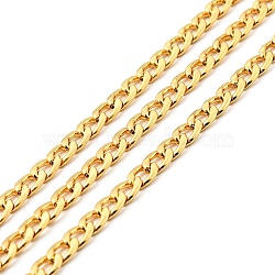 Iron Curb Chains, Unwelded, with Spool, Golden, 6x4x1mm(CH-E014-01G)