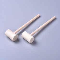 Small Wooden Hammers, Crab Lobster Mallets , Floral White, 157x8mm(X-WOOD-D021-20)