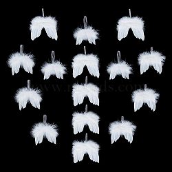 15Pcs 5 Style Feather Wings Pendant Decorations, for Christmas Trees Decorations, White, 120~200mm, 3pcs/style(FIND-GA0003-03B)