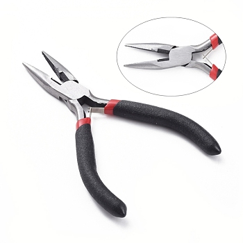 5 inch Carbon Steel Chain Nose Pliers for Jewelry Making Supplies, Wire Cutter, Polishing, Black, Gunmetal, 130mm