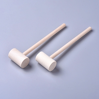 Small Wooden Hammers, Crab Lobster Mallets , Floral White, 157x8mm