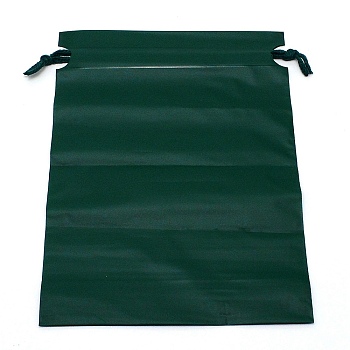 Rectangle Plastic Frosted Drawstring Gift Bags, with Cotton Cord, for Daily Supplies Storage, Dark Slate Gray, 28.5x20.8x0.15cm