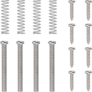 Electric Guitar Accessories Kit, including Iron & Alloy Humbucker Pickup Height Screws, Humbucker Pickup Ring, Pickup Surround Frame Mounting Screws, Platinum, 12~21x3.5~4.5mm, 16pcs/set