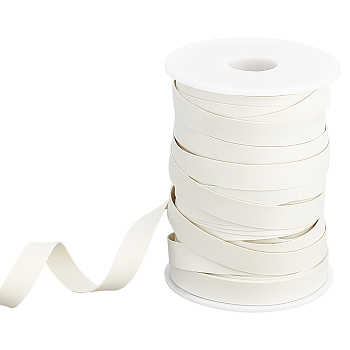 PVC Synthetic Rubber Cord, Flat, White, 10mm, about 30.00 Yards(27.43m)/Roll
