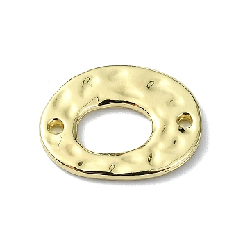 Rack Plating Alloy Links, Textured Hollow Oval Connector Charms, Golden, 14x18x1.5mm, Hole: 1.5mm