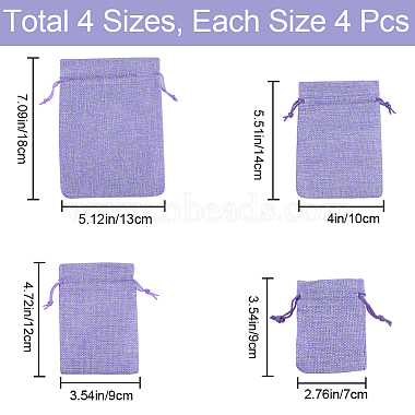 16Pcs 4 Styles Polyester Imitation Burlap Packing Pouches Drawstring Bags(ABAG-BBC0001-01C)-2