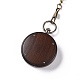 Ebony Wood Pocket Watch with Brass Curb Chain and Clips(WACH-D017-A17-01AB-03)-3