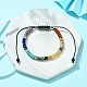 Natural & Synthetic Mixed Gemstone Flat Round Braided Bead Bracelets(BJEW-JB09711)-2