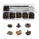 18 Sets Crown & Bowknot & Rose Flower Brass Leather Snap Buttons Fastener Kits(SNAP-YW0001-05AB)-1