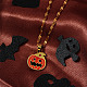 Halloween Witch Hat Pumpkin Stainless Steel Enamel Pendant Dapped Chain Necklaces(DD5893)-2