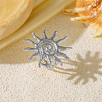 Sun 304 Stainless Steel Cuff Rings, Stainless Steel Color, US Size 4 1/4(15mm)(FS-WG7BC9E-02)