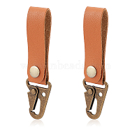 Tactical PU Leather Molle Hooks, Hanging Buckle Rope Holder, with Alloy Hooks, for Waistband, Outdoor Camping Supplies, Saddle Brown, 120x31x10mm, Hole: 4.5mm(FIND-WH0110-196B)