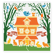 PET Hollow Out Drawing Painting Stencils, for DIY Scrapbook, Photo Album, House, 30x30cm(DIY-WH0391-0655)