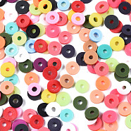 Handmade Polymer Clay Beads, for DIY Jewelry Crafts Supplies, Disc/Flat Round, Heishi Beads, Mixed Color, 6x1mm, Hole: 2mm, about 23500pcs/1000g(CLAY-Q251-6.0mm-M1)