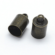 Brass Cord Ends, End Caps, Nickel Free, Antique Bronze, 10x5mm, Hole: 1mm, Inner Diameter: 4.5mm(KK-D219-10x5-AB-NF)