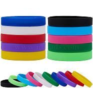 40Pcs 10 Colors Flat Plain Silicone Cord Bracelets Set for Men Women, Mixed Color, Inner Diameter: 2-1/2 inch(6.5cm), 4Pcs/color(BJEW-GF0001-16)