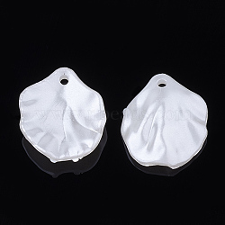 ABS Plastic Imitation Pearl Pendants, Petal, Creamy White, 17x15x4.5mm, Hole: 1.5mm(OACR-S020-13)