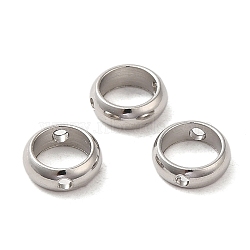 201 Stainless Steel Bead Frames, Ring, Stainless Steel Color, 7x2.5mm, Hole: 1mm(STAS-O130-06P-D)