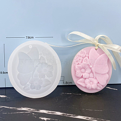 Flower Food Grade DIY Pendant Silicone Molds, Resin Casting Molds, For UV Resin, Epoxy Resin Jewelry Making, White, 86x78x18mm(PW-WG62604-04)