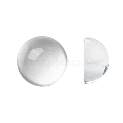 Transparent Half Round Glass Cabochons, Clear, 18x9.5mm(X-GGLA-R027-18mm)