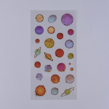 Filler Stickers(No Adhesive on the back), for UV Resin, Epoxy Resin Jewelry Craft Making, Planet Pattern, 175x90x0.1mm