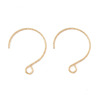 Ion Plating(IP) 316 Surgical Stainless Steel Earring Hooks, with Horizontal Loops, Golden, 23.5x18mm, Hole: 3x2.6mm, 22 Gauge, Pin: 0.6mm