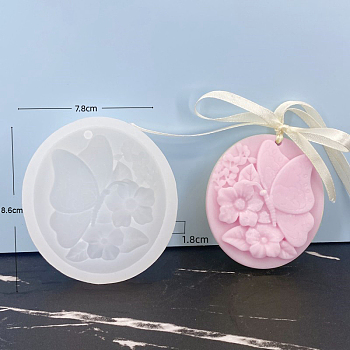 Flower Food Grade DIY Pendant Silicone Molds, Resin Casting Molds, For UV Resin, Epoxy Resin Jewelry Making, White, 86x78x18mm