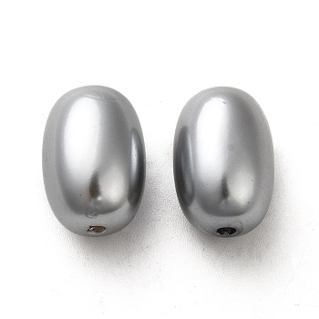 ABS Plastic Imitation Pearl Beads, Oval, Gray, 17x12mm, Hole: 1.8mm, about 200pcs/500g