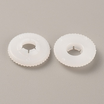 Plastic Doll Eye Nose Round Gaskets, Animal Doll Safety Eye Nose Washers for DIY Craft Doll Making, Floral White, 17x3.5mm, Hole: 6mm