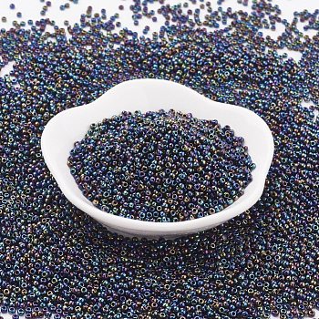 TOHO Japanese Seed Beads, Round, 11/0, (86) Metallic AB Iris, 2x1.5mm, Hole: 0.5mm, about 42000pcs/pound