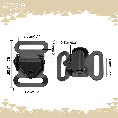 Iron Adjuster Buckles for Webbing Bag Strap(DIY-WH0504-10)-2