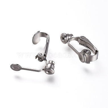 Brass Clip-on Earring Converters Findings(KK-Q115-N)-3