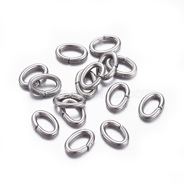 Stainless Steel Color Oval 304 Stainless Steel Close but Unsoldered Jump Rings
