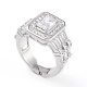 Adjustable Brass Micro Pave Clear Cubic Zirconia Cuff Rings(RJEW-L098-002P)-2