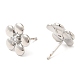 Brass Flower Stud Earrings with Clear Cubic Zirconia(EJEW-Q770-10P)-2
