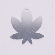 Aluminum Blank Pendants, Maple Leaf, Silver, 43.5x35x1mm, Hole: 3mm, 10pcs/bag(ALUM-WH0164-92F)