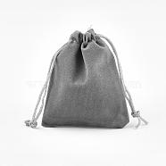Rectangle Velvet Pouches, Gift Bags, Gray, 12x10cm(TP-R002-10x12-09)