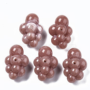 Acrylic Beads, Imitation Gemstone Style, Rosy Brown, 33x23x17mm, Hole: 2mm, about 80pcs/500g(OACR-N130-020A-A06)